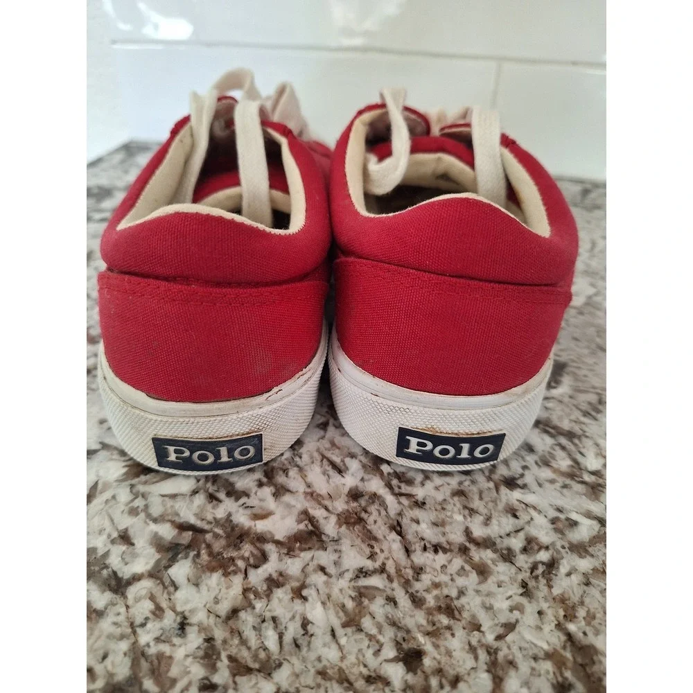 Ralph Lauren Polo Sport Sneakers Women's‎ Size 9B Red Classic